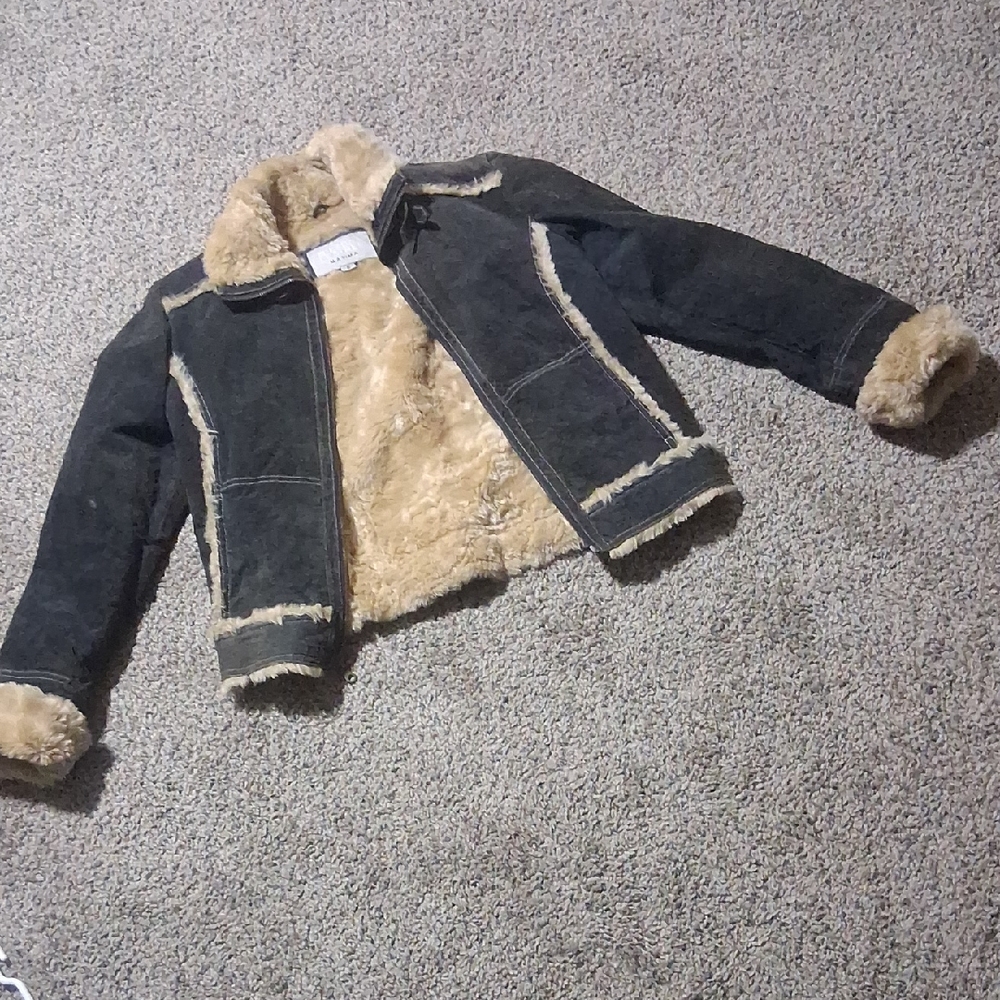 Wilsons Leather Kids Black and Tan Jean Jacket